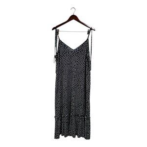 ModCloth Women's Polka Dot Midi Sundress Black White Casual Cottage Slip Sz 1X